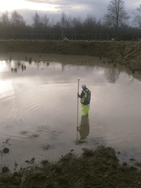 Building surveyor carrying out site measurement and data capture