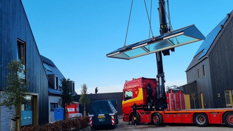 Prefab plaatsing door Winters Lichtstraten