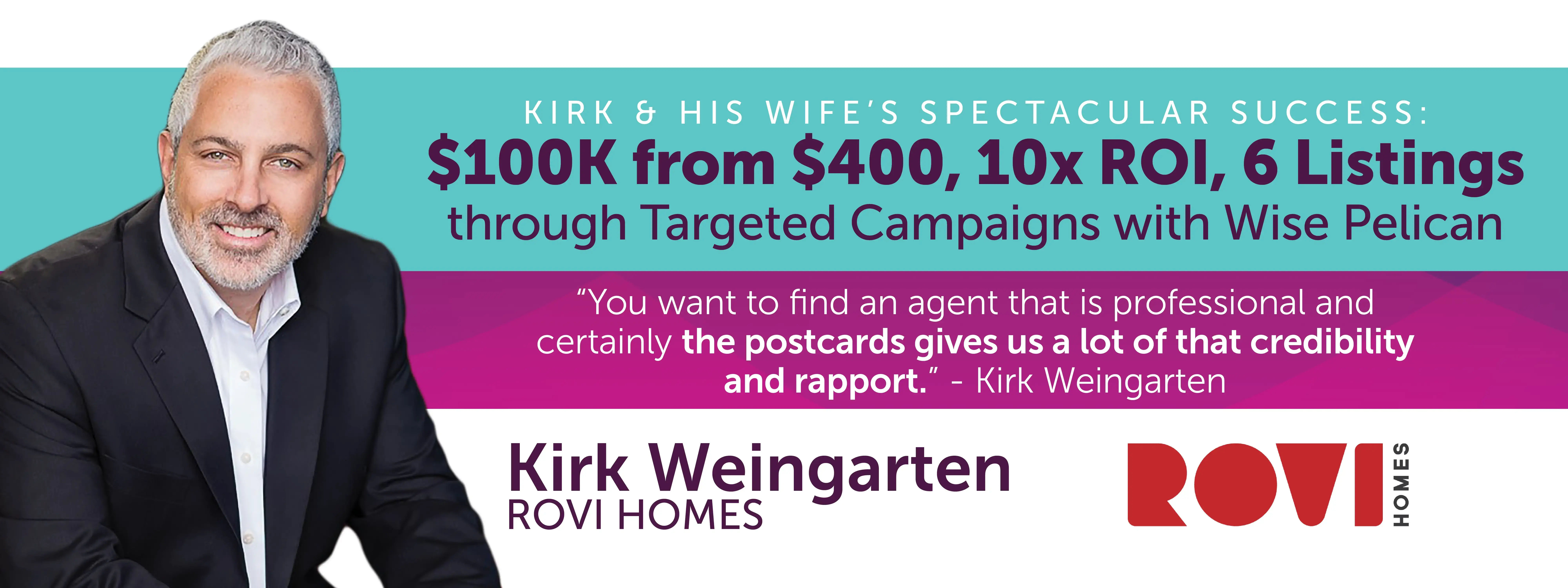 Kirk Earns $100K and Lands 6 Listings in His First Year with Wise Pelican