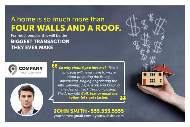List With A Realtor Postcards