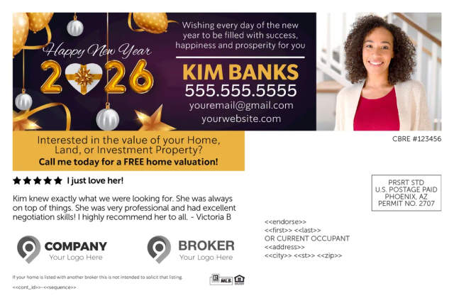 New Years Real Estate Postcards