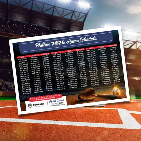 A front and back image of a real estate baseball postcard.