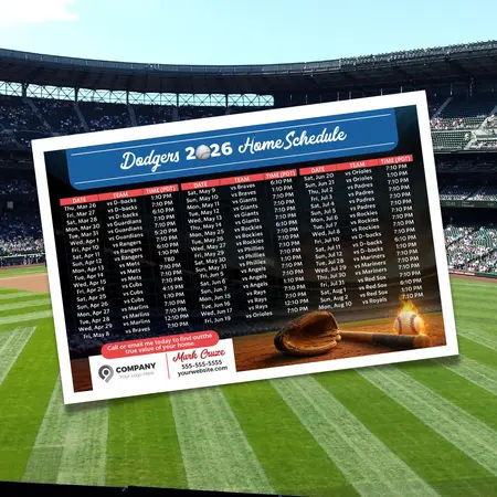 baseball schedule postcards