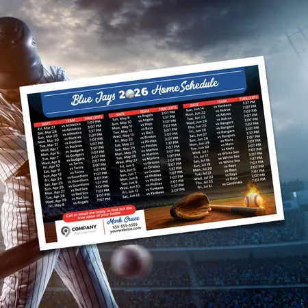 baseball schedule postcards