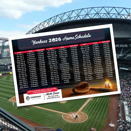 baseball schedule postcards