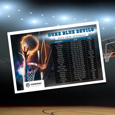 college basketball schedule postcards
