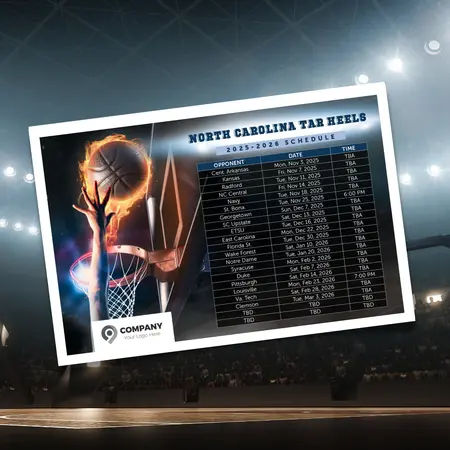 college basketball schedule postcards