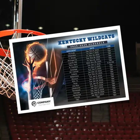 college basketball schedule postcards