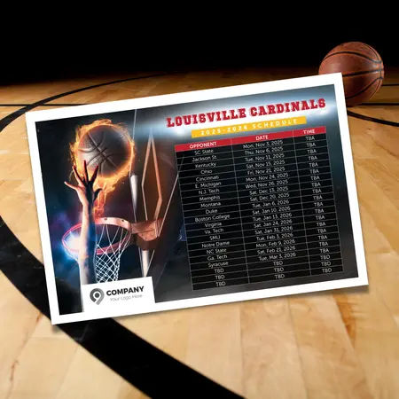 college basketball schedule postcards
