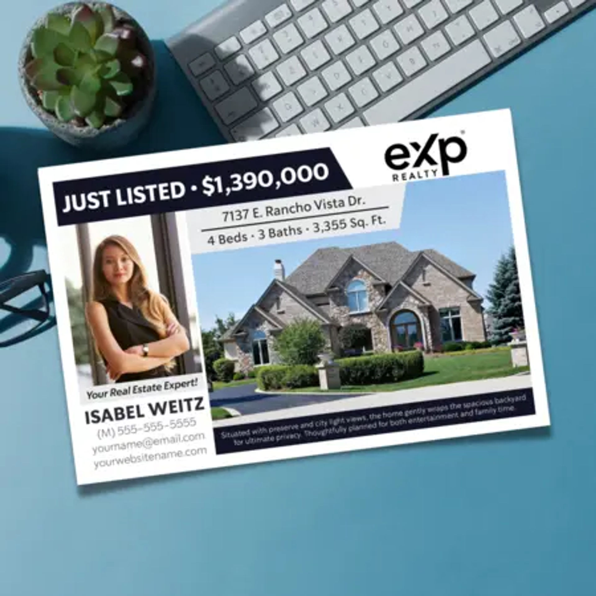 eXp Realty sign with agent branding