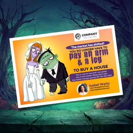 halloween real estate postcards