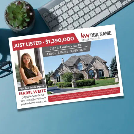 Keller Williams real estate sign with agent branding