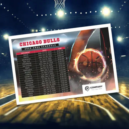 basketball schedule postcards