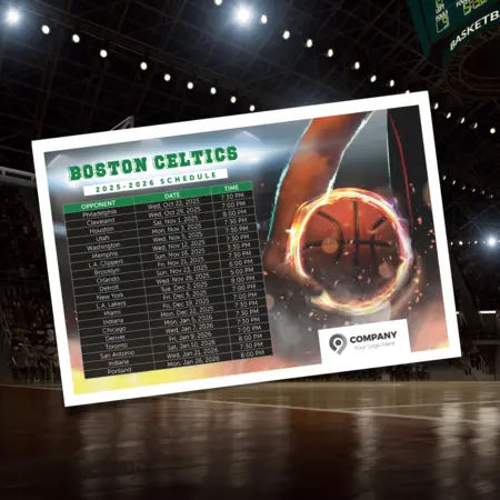 basketball schedule postcards