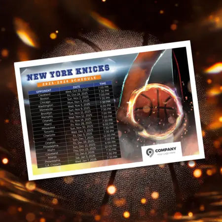 basketball schedule postcards