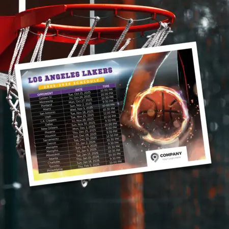 basketball schedule postcards
