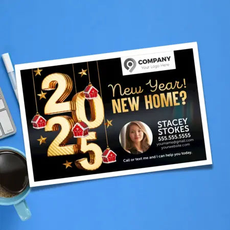 new years real estate postcards