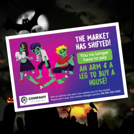 real estate halloween postcards
