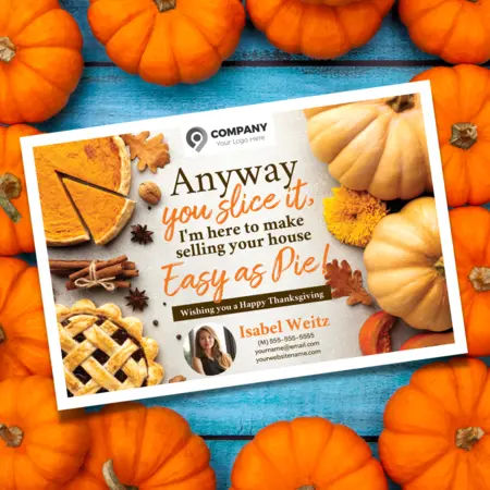 real estate thanksgiving postcards
