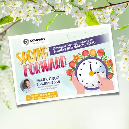 spring forward postcards