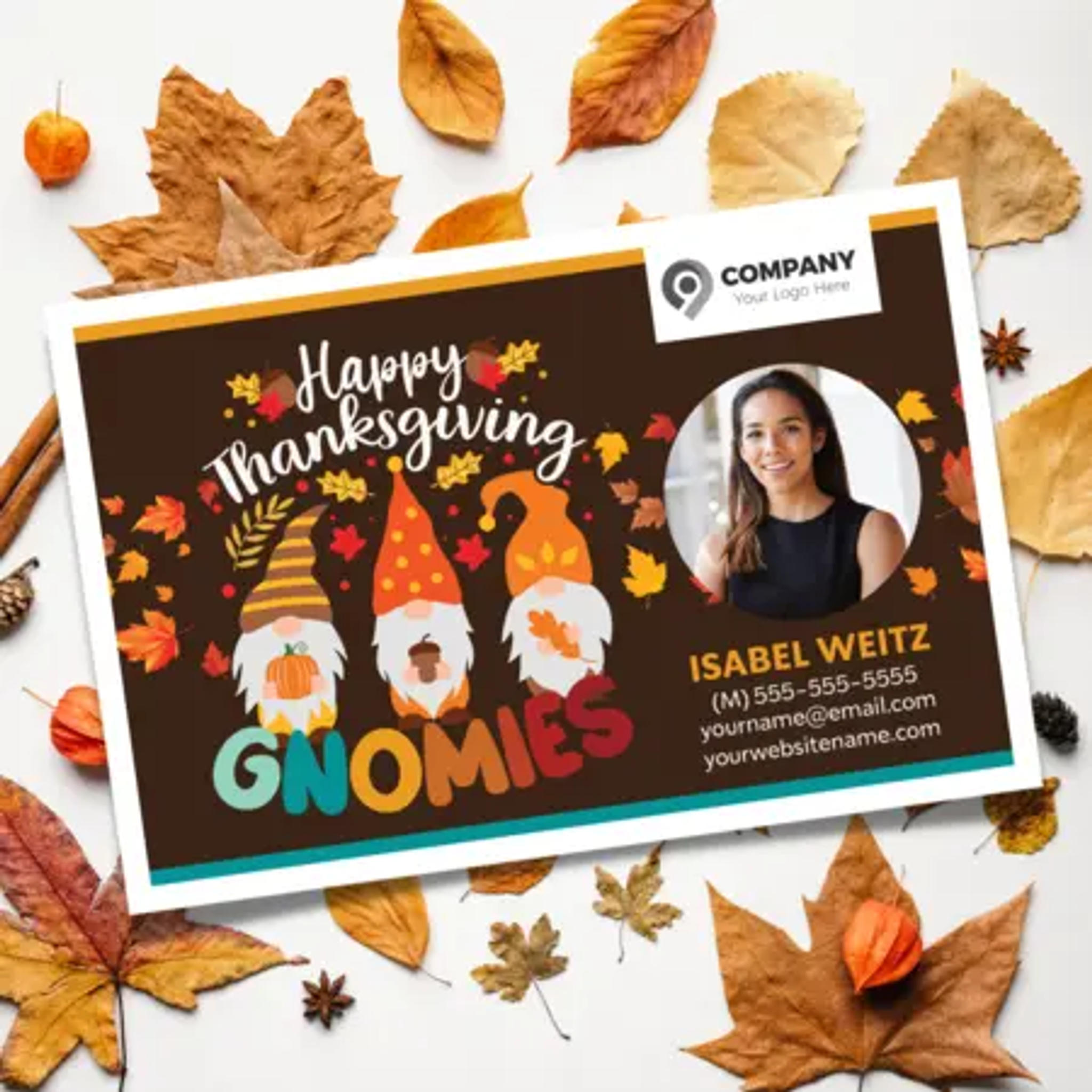 thanksgiving postcards with autumn leaves in the background