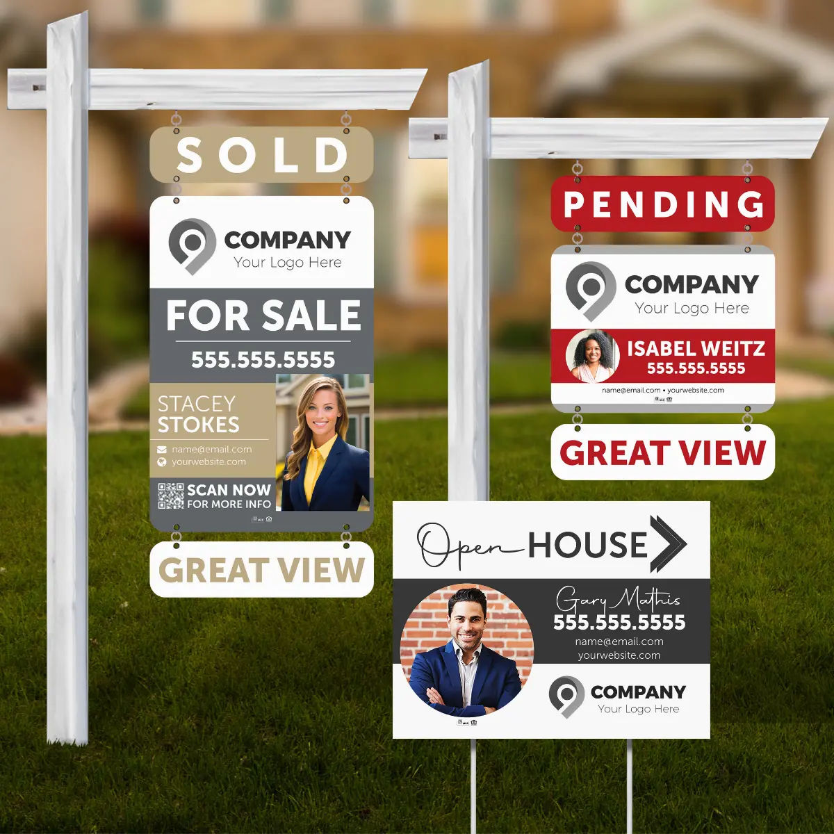Custom real estate for sale sign design