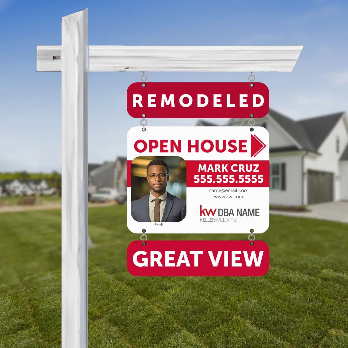 Keller Williams horizontal real estate sign design