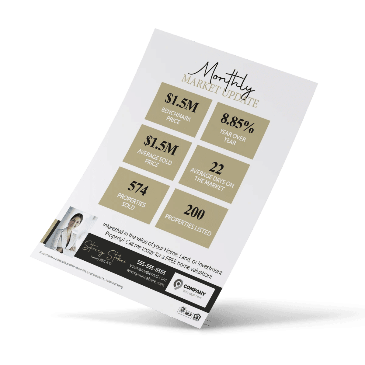 Luxury real estate listing flyer design