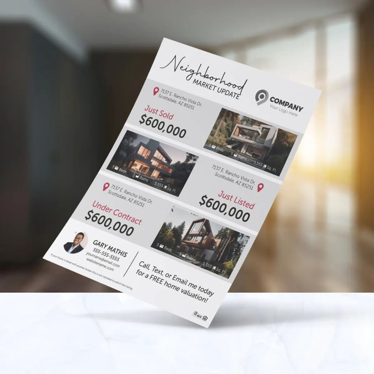 Neighborhood activity flyer for real estate farming