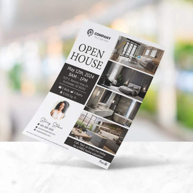 Open house flyer design 3 for real estate agents
