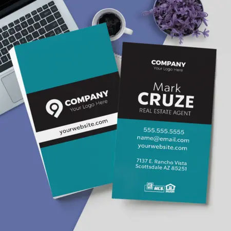 Vertical realtor business card design 2