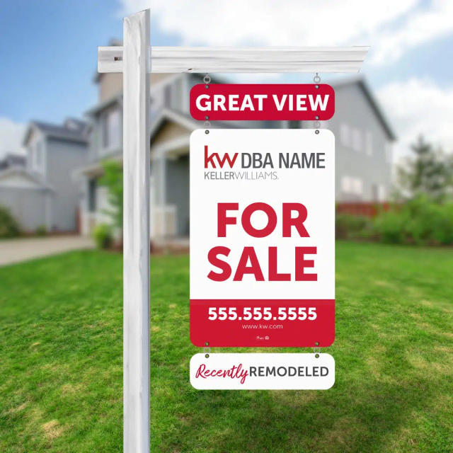Keller Williams real estate sign rider design