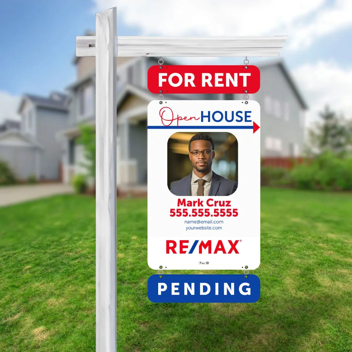 RE/MAX real estate sign rider design