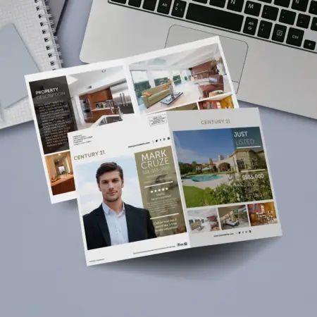 Century 21 bi-fold brochure with background 2