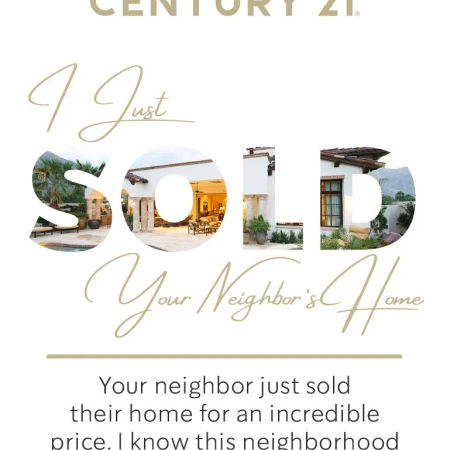 A front and back image of an open house door hanger for real estate.