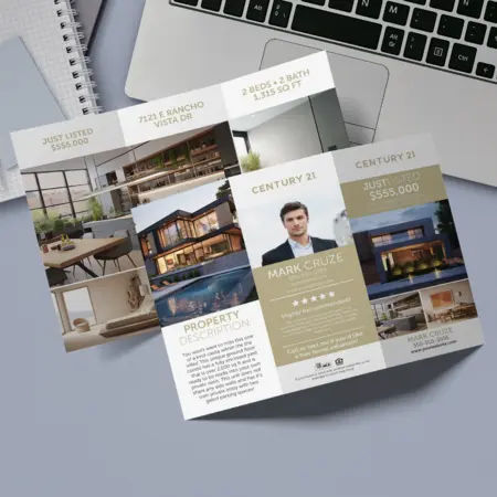 Century 21 tri-fold brochure with background 2