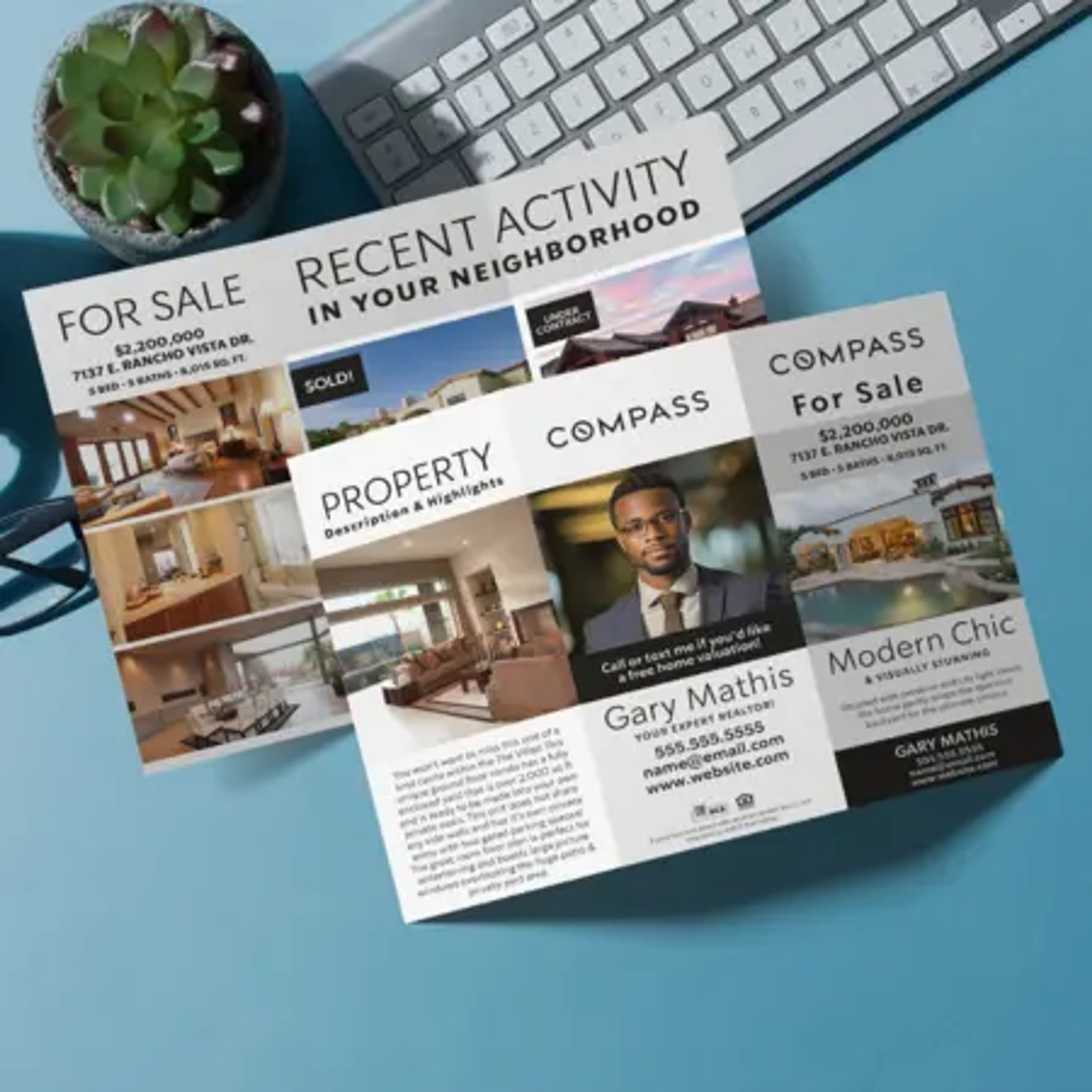 Compass tri-fold brochure with background 1