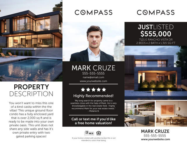 Compass tri-fold brochure design 2 outside