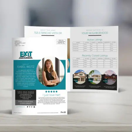 Exit Realty bi-fold brochure with background 3