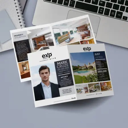 eXp Realty bi-fold brochure with background 2