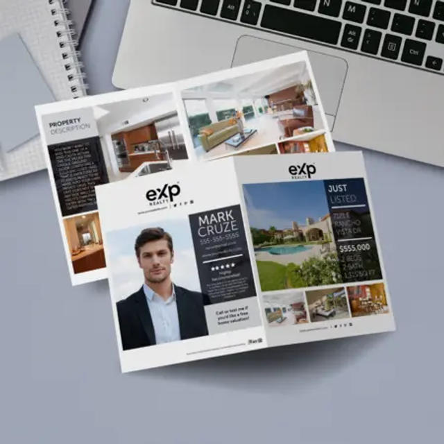 eXp Realty bi-fold brochure with background 2