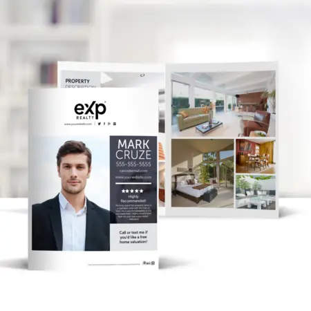 eXp Realty bi-fold brochure with background 4