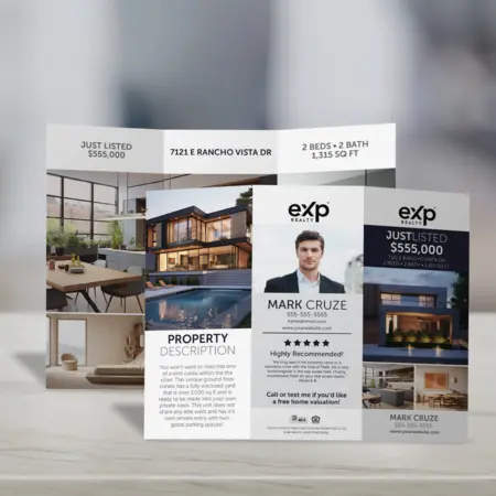 eXp Realty tri-fold brochure with background 3