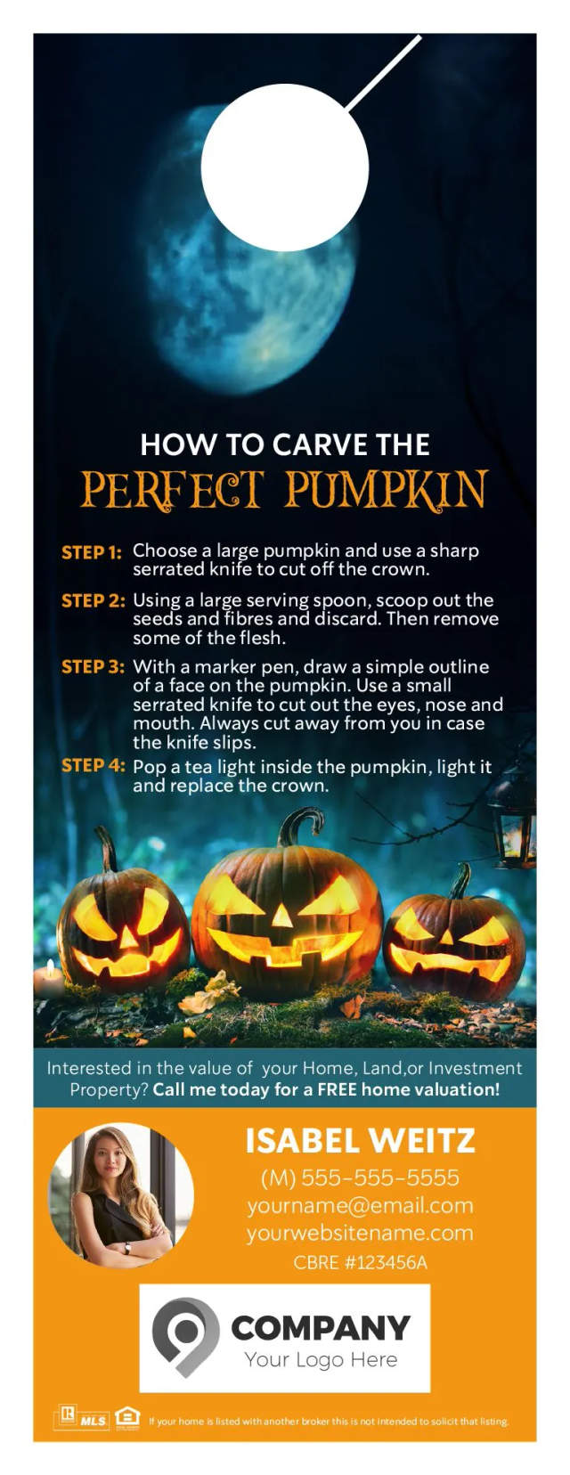 Halloween door hanger design 2 back