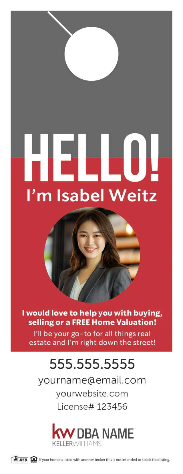 Keller Williams door hanger design 1