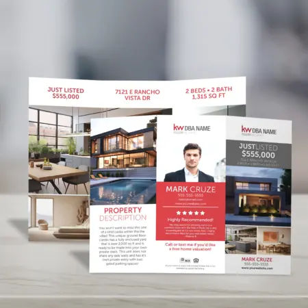 Keller Williams tri-fold brochure with background 3
