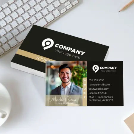 A Vertical and horizontal luxury business card.