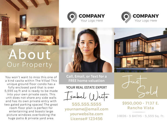 Luxury tri-fold brochure design 3 outside
