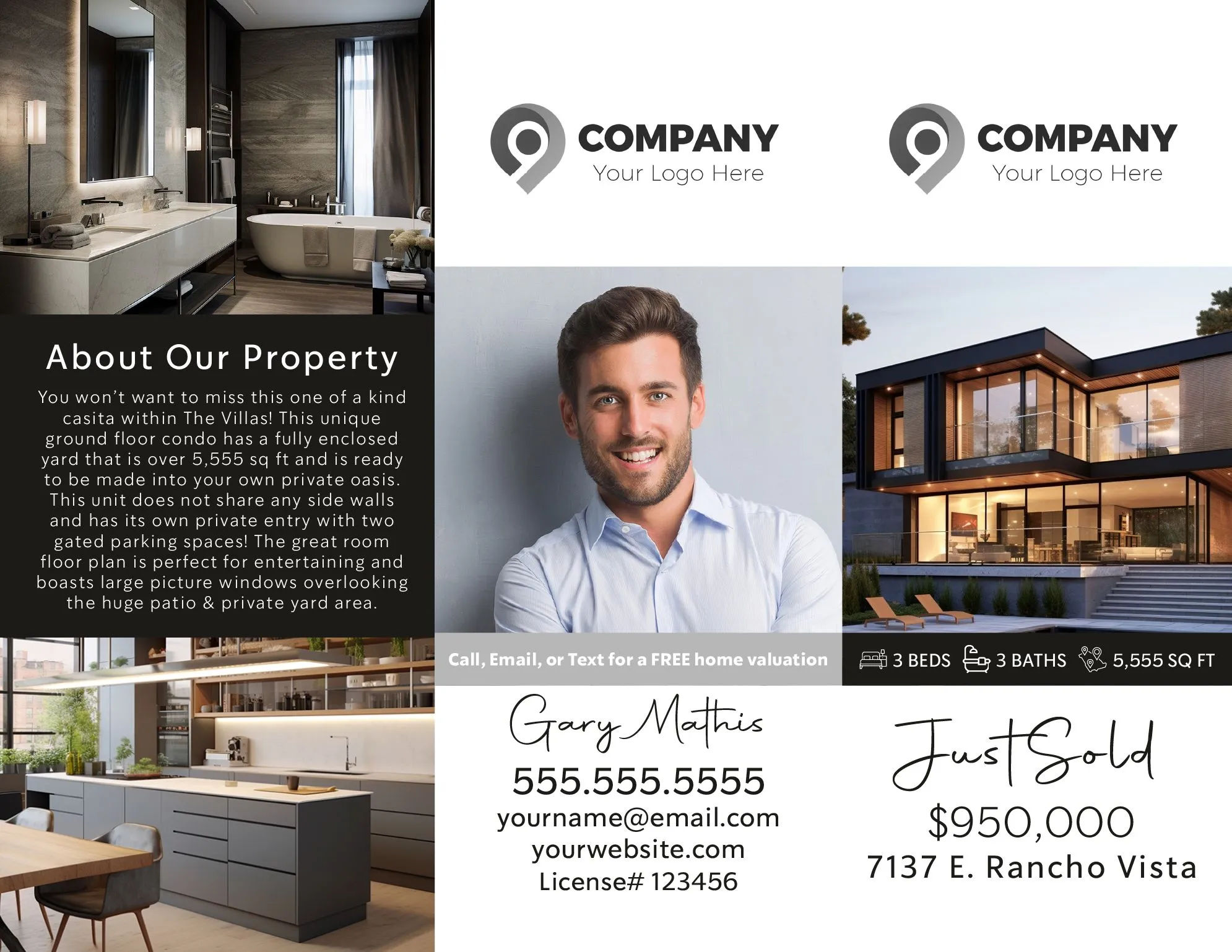 Luxury tri-fold brochure design 4