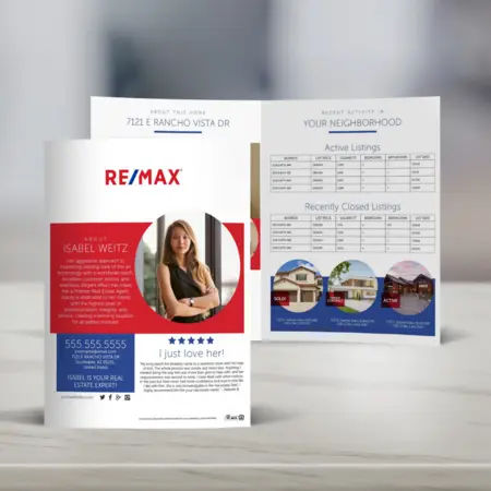 RE/MAX bi-fold brochure with background 3